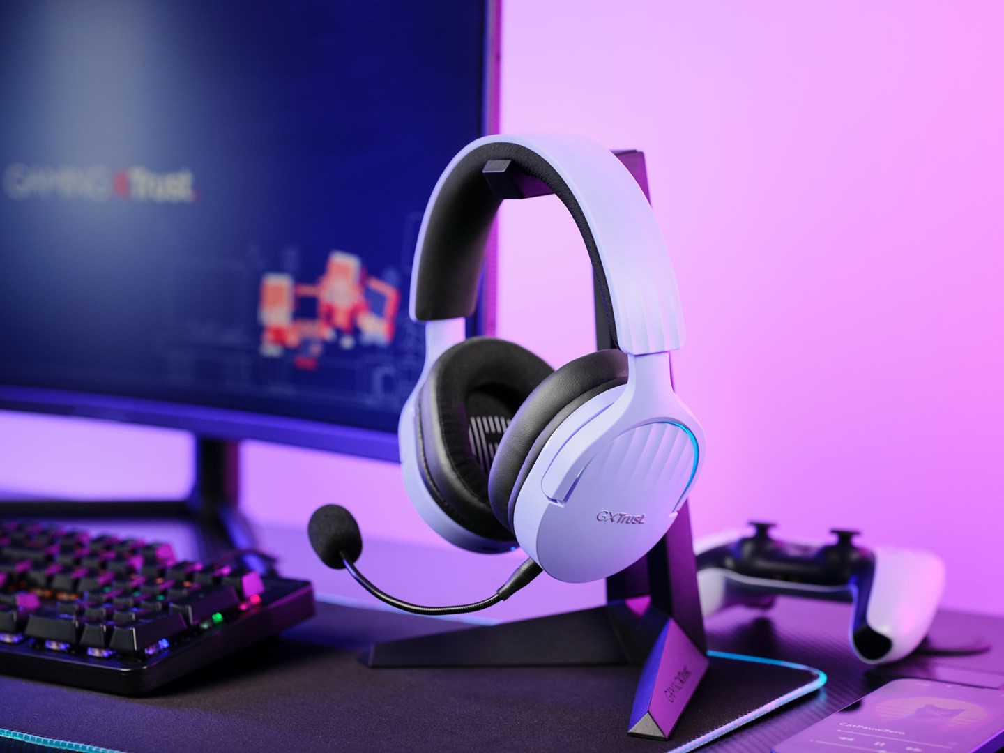 Headset TRUST GXT 491P FAYZO Wired & bežični Gaming USB Type-A Bluetooth Crna, Ljubičasta-8