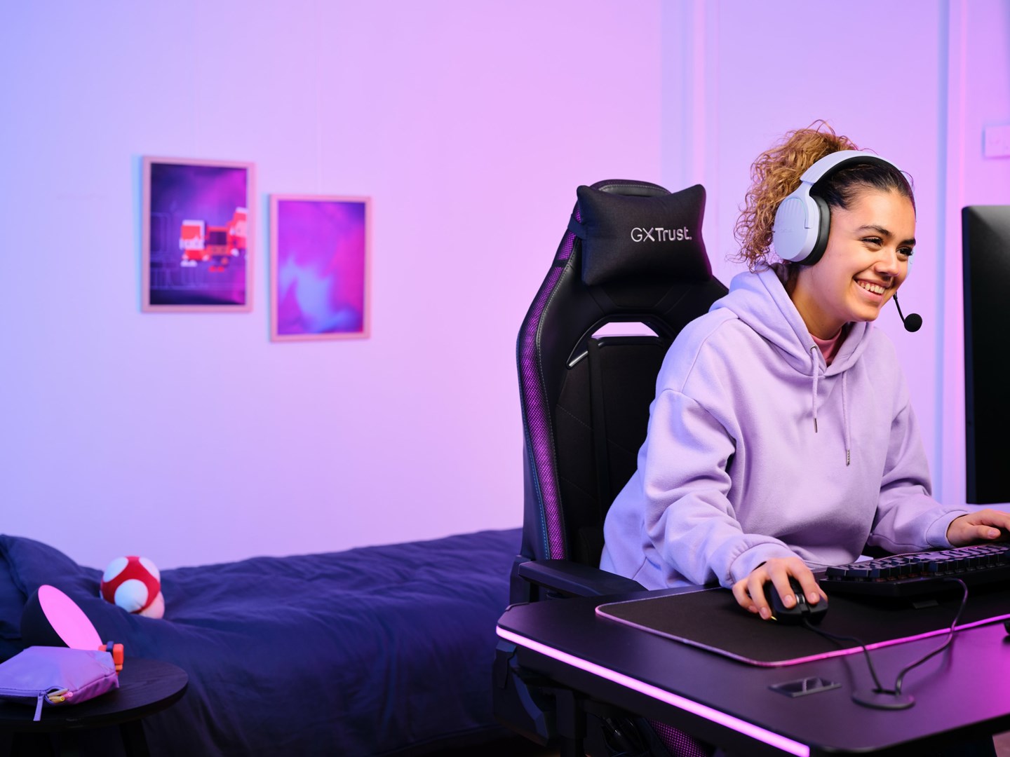 Headset TRUST GXT 491P FAYZO Wired & bežični Gaming USB Type-A Bluetooth Crna, Ljubičasta-13