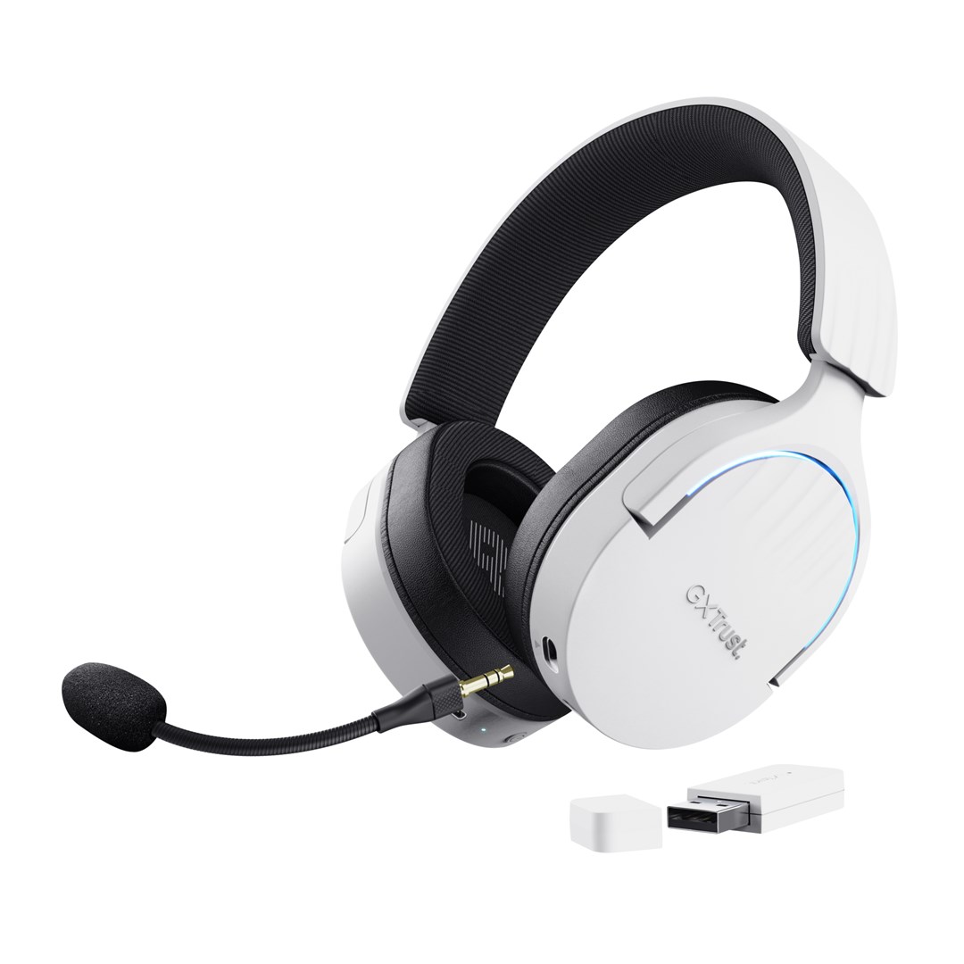 Slušalice TRUST GXT 491W FAYZO Wired & bežični Gaming USB Type-C Bluetooth Crna, Bijela-0