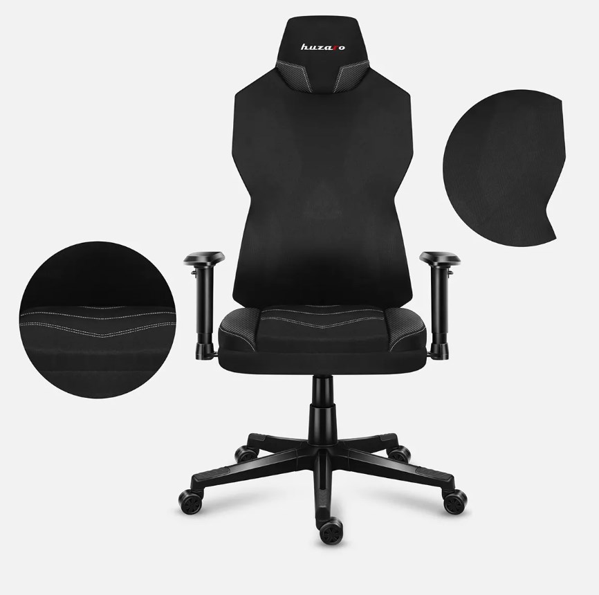 Gaming stolica HUZARO Combat 6.2 Black RGB (maksimalna visina 133 cm, nagib 90 - 120°, PU HD koža, nosivost do 150 kg)-11