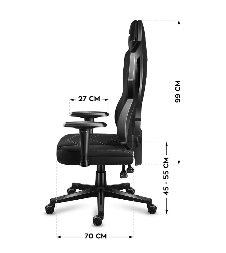 Gaming stolica HUZARO Combat 6.2 Black RGB (maksimalna visina 133 cm, nagib 90 - 120°, PU HD koža, nosivost do 150 kg)-22