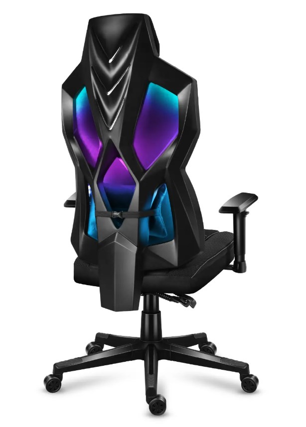 Gaming stolica HUZARO Combat 6.2 Black RGB (maksimalna visina 133 cm, nagib 90 - 120°, PU HD koža, nosivost do 150 kg)-2