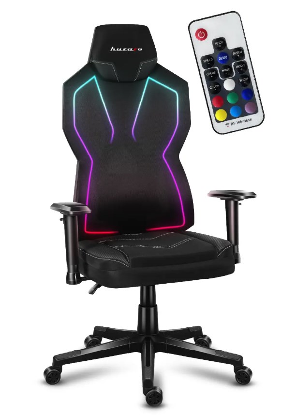 Gaming stolica HUZARO Combat 6.2 Black RGB (maksimalna visina 133 cm, nagib 90 - 120°, PU HD koža, nosivost do 150 kg)-15