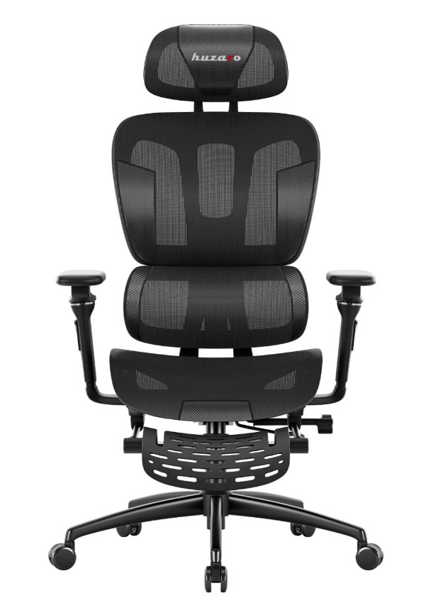 Gaming stolica HUZARO Combat 7.9 Black (visina sjedala 49-59 cm, visina naslona 88-94 cm, maksimalna težina korisnika 150 kg, mrežasti naslon, plinski lift)-1