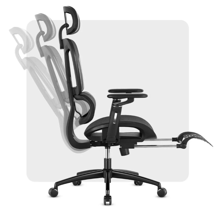 Gaming stolica HUZARO Combat 7.9 Black (visina sjedala 49-59 cm, visina naslona 88-94 cm, maksimalna težina korisnika 150 kg, mrežasti naslon, plinski lift)-12