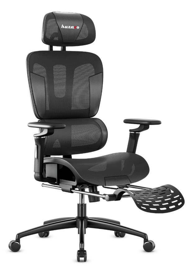 Gaming stolica HUZARO Combat 7.9 Black (visina sjedala 49-59 cm, visina naslona 88-94 cm, maksimalna težina korisnika 150 kg, mrežasti naslon, plinski lift)-2