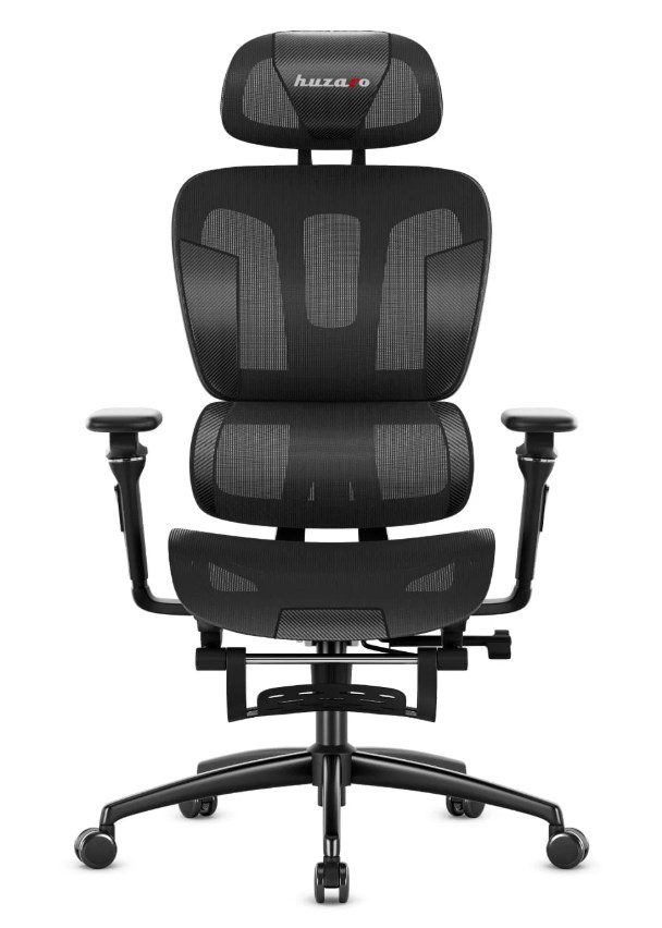Gaming stolica HUZARO Combat 7.9 Black (visina sjedala 49-59 cm, visina naslona 88-94 cm, maksimalna težina korisnika 150 kg, mrežasti naslon, plinski lift)-4