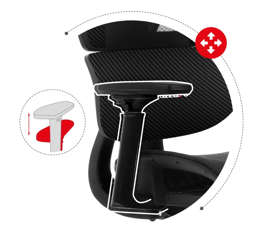Fotel gamingowy Huzaro Combat 8.0 Carbon-10