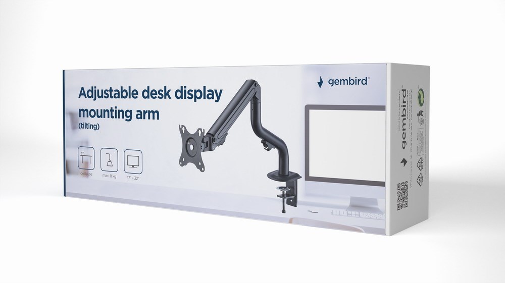 Stalak za monitor GEMBIRD MA-DA1-02 (podesiv, nagib, 17''-32'', do 8 kg)-0