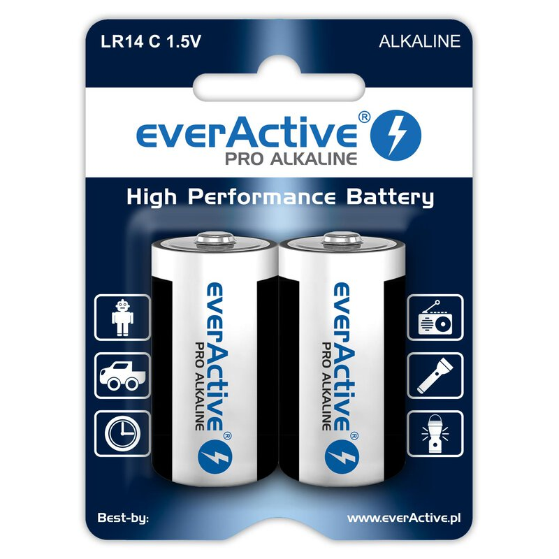 Alkalne baterije everActive Pro Alkaline LR14 C - blister kartica - 2 komada-0