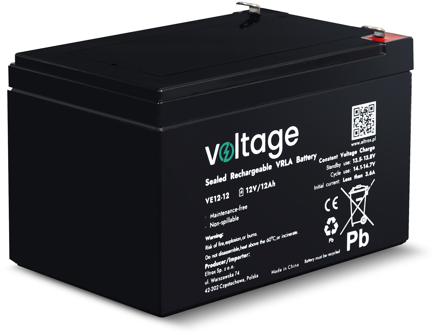 Baterija AGM, VE12-12, (Napon 12V, Kapacitet 12Ah)-0
