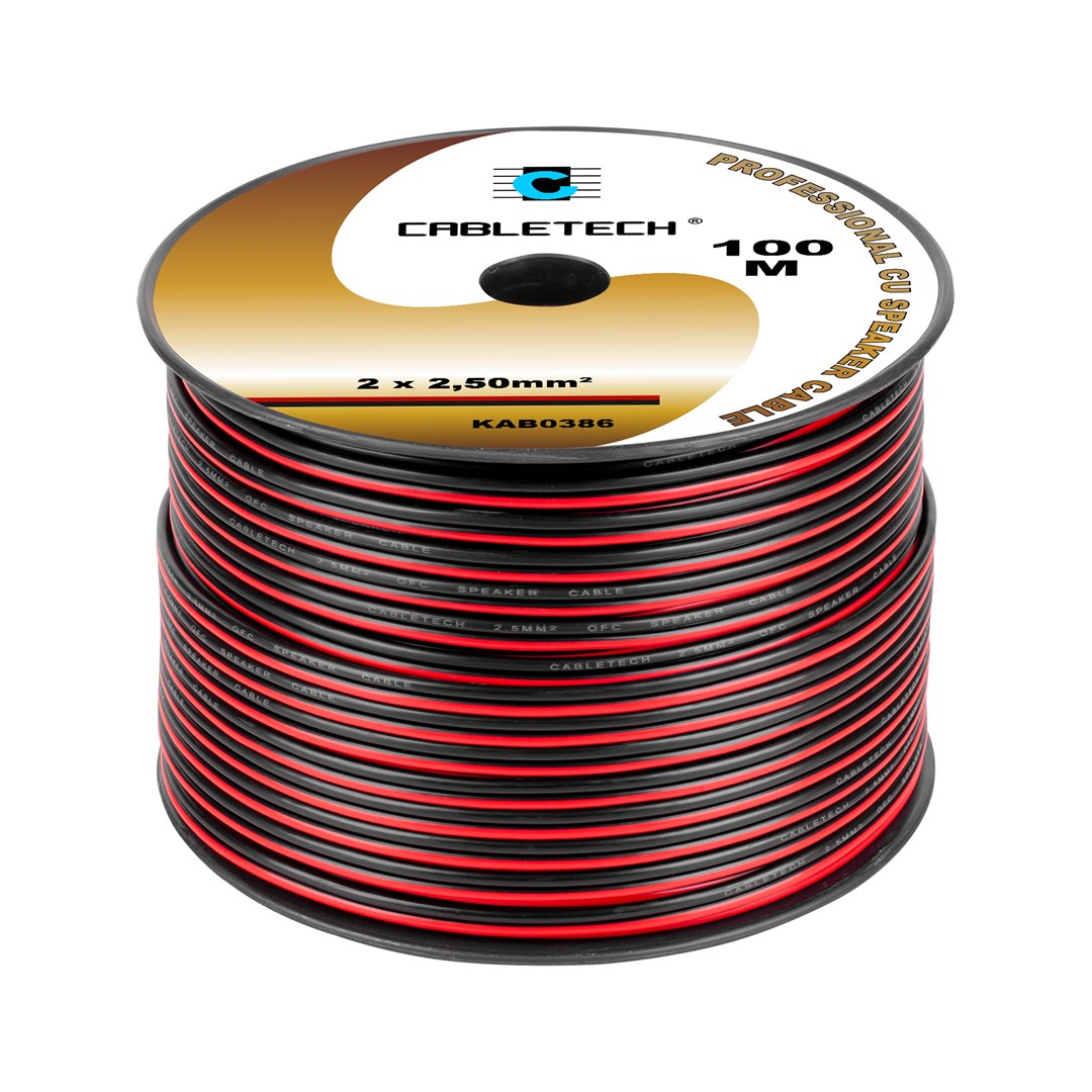 Cabletech zvučnički kabel 2x2.5mm², crno-crveni-0