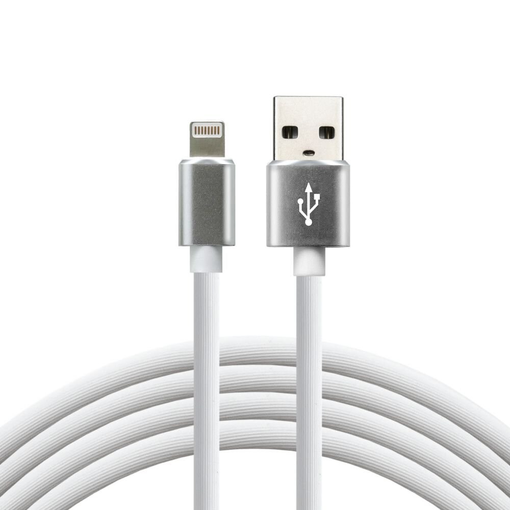 Kabel EVERACTIVE USB Lightning 1m - Bijeli, silikon, brzo punjenje, 2,4A - CBS-1IW (USB 2.0, muški konektori, USB PD)-0