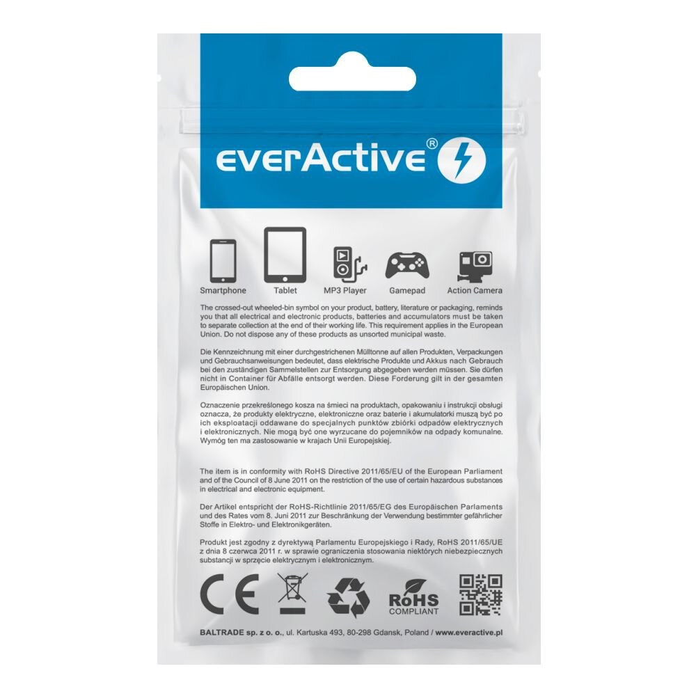 Kabel EVERACTIVE USB Lightning 1m - Bijeli, silikon, brzo punjenje, 2,4A - CBS-1IW (USB 2.0, muški konektori, USB PD)-2