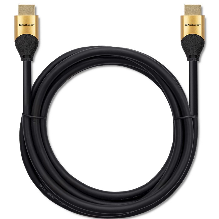 Qoltec 50354 HDMI v2.1 Cable Ultra high speed 8K | 60Hz | 30AWG | GOLD | 1m-10