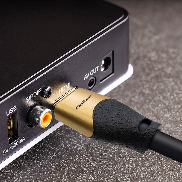 Qoltec 50354 HDMI v2.1 Cable Ultra high speed 8K | 60Hz | 30AWG | GOLD | 1m-4