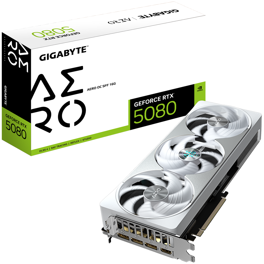 Grafička kartica GIGABYTE GeForce RTX 5080 AERO OC 16GD SFF (16 GB GDDR7, 2730 MHz, HDMI/DP, WINDFORCE 3X hlađenje)-5