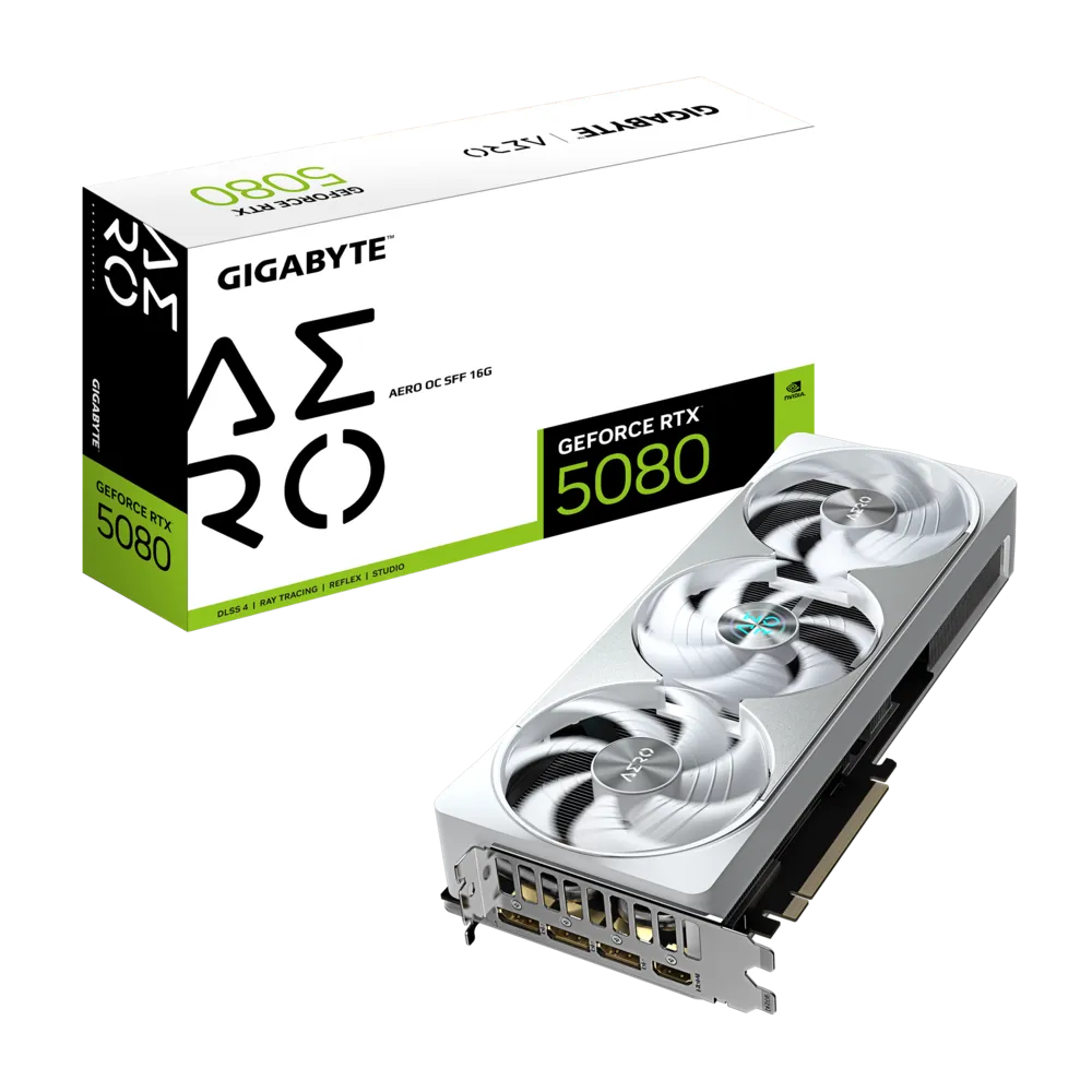Grafička kartica GIGABYTE GeForce RTX 5080 AERO OC 16GD SFF (16 GB GDDR7, 2730 MHz, HDMI/DP, WINDFORCE 3X hlađenje)-0
