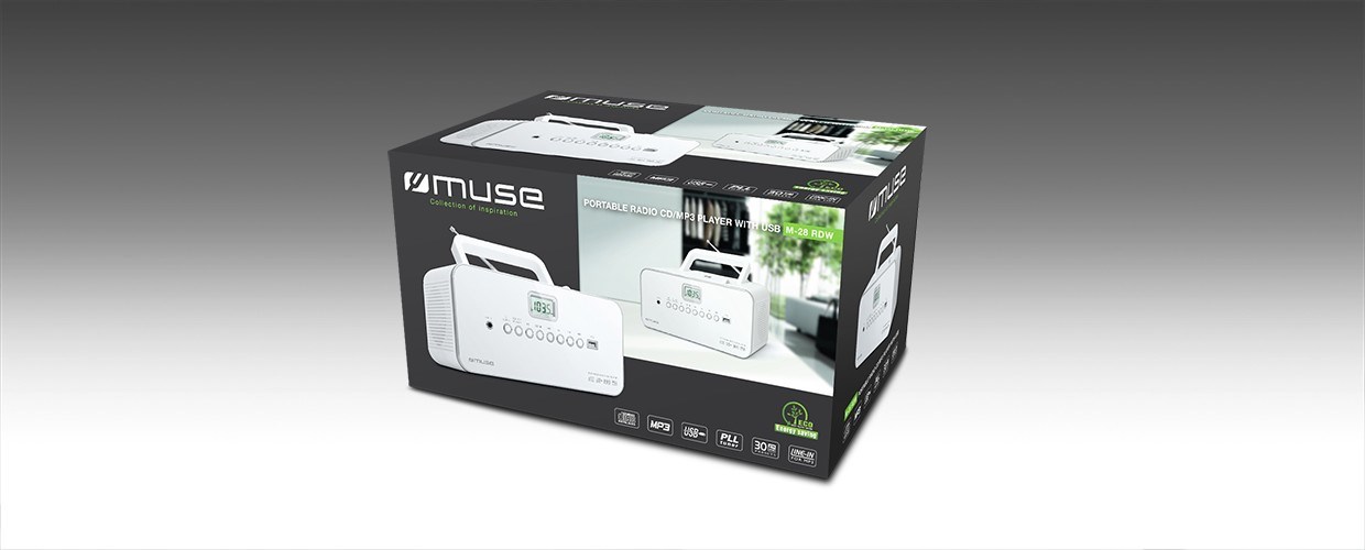 Prijenosni radio CD/MP3 player MUSE M-28 RDW (USB, bijela boja)-3