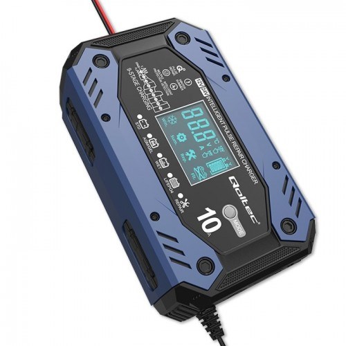 Qoltec 52482 Intelligent charger for STD AGM GEL LiFePO4 | Battery charger with repair function |12-24V |10A | LCD | 9 - stage charging-6