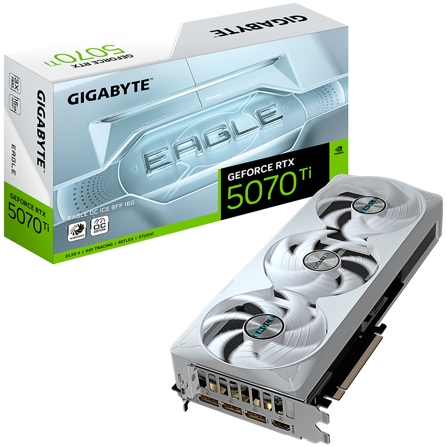Grafička kartica GIGABYTE GeForce RTX 5070 Ti EAGLE OC ICE SFF 16G (16GB GDDR7, 256bit, PCI-E 5.0, 2542 MHz, 3 x DP 2.1a, 1 x HDMI 2.1b)-1