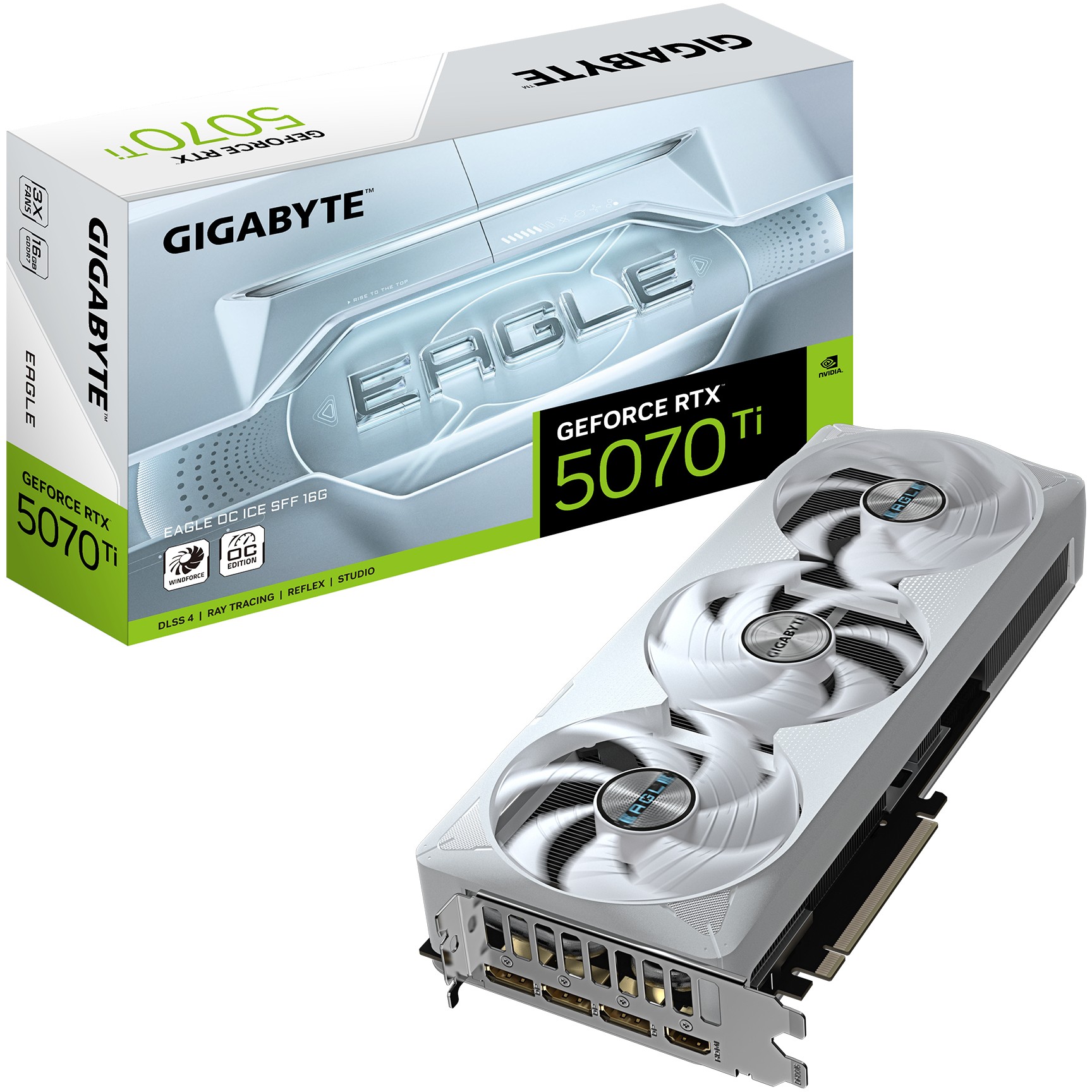Grafička kartica GIGABYTE GeForce RTX 5070 Ti EAGLE OC ICE SFF 16G (16GB GDDR7, 256bit, PCI-E 5.0, 2542 MHz, 3 x DP 2.1a, 1 x HDMI 2.1b)-3