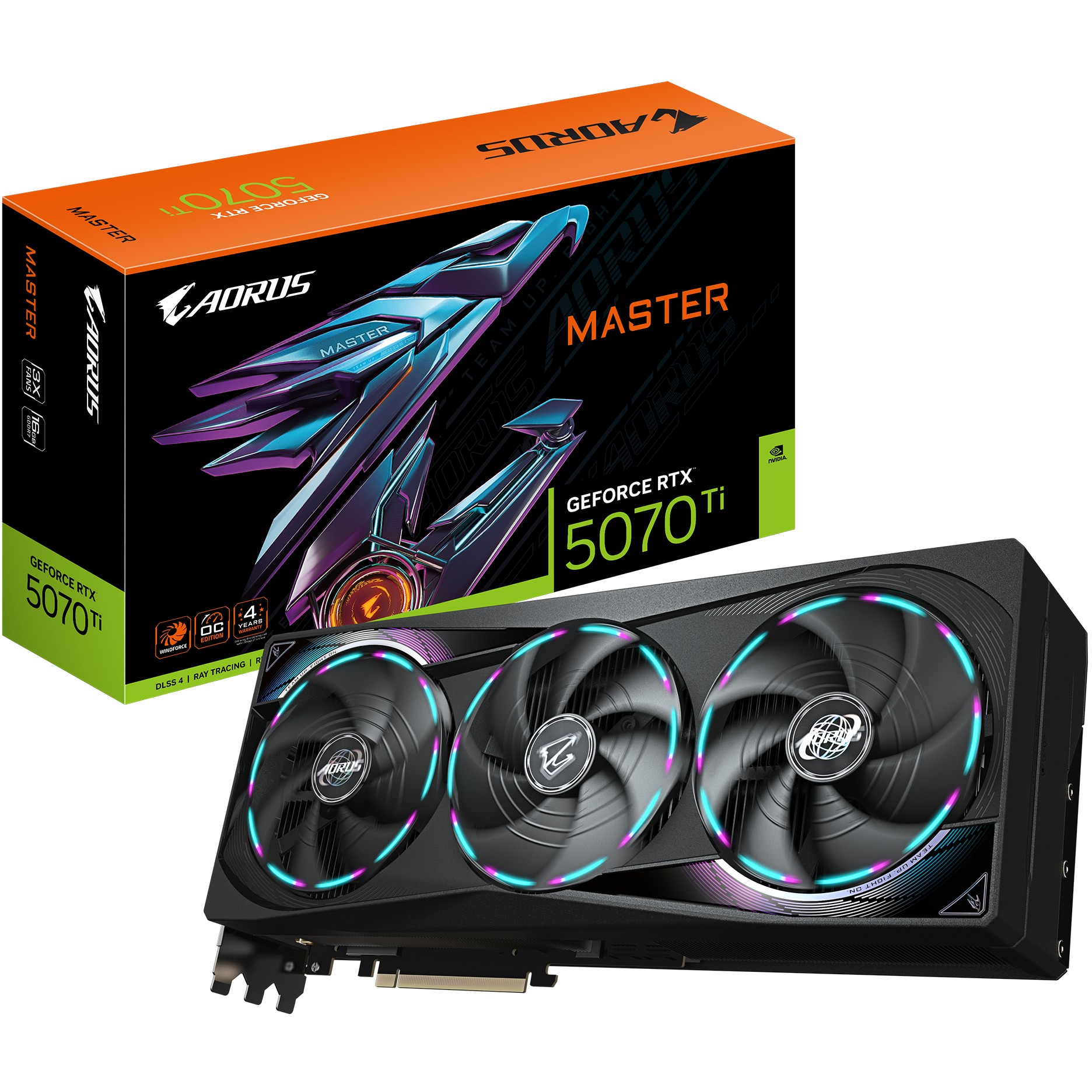 Grafička kartica GIGABYTE AORUS GeForce RTX 5070 Ti MASTER 16G (16GB GDDR7, 256bit, PCI-E 5.0, 2670 MHz, 3 x DP 2.1a, 1 x HDMI 2.1b)-5