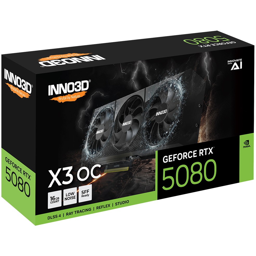 Grafička kartica INNO3D GeForce RTX 5080 X3 OS (16 GB GDDR7, 2640 MHz, PCI Express 5.0, HDMI 2.1b, 3x DisplayPort 2.1b)-1