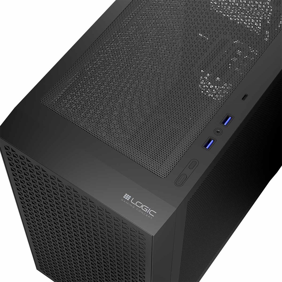 Računalno kućište LOGIC CONCEPT Dart Pro Mini (mATX, Mini-ITX, 3 ventilatora, USB-C, crna boja)-0
