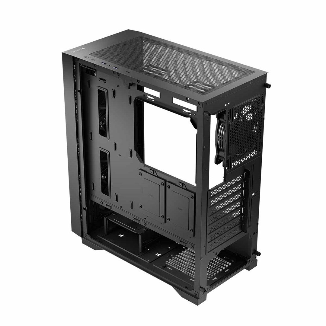 PC kućište LOGIC Dart Pro Midi (ATX, USB-C, 4 ventilatora, mesh paneli, crna boja)-3
