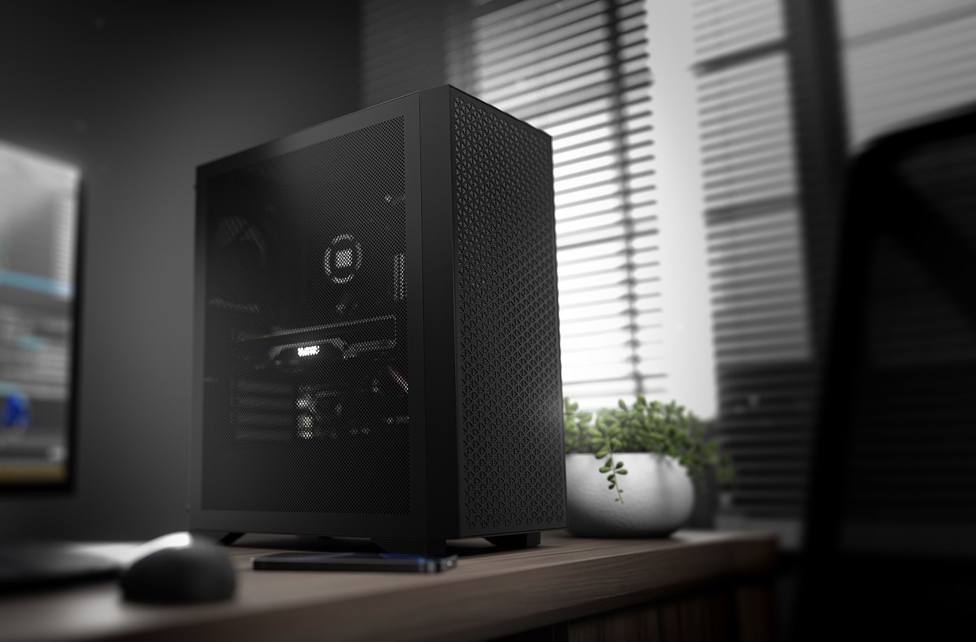 PC kućište LOGIC Dart Pro Midi (ATX, USB-C, 4 ventilatora, mesh paneli, crna boja)-5
