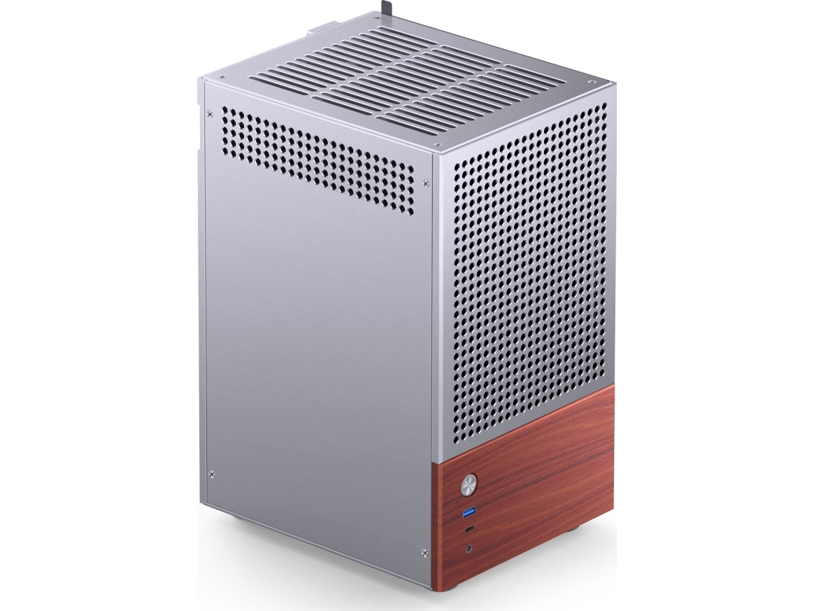 Kućište za računalo JONSBO T6 (Mini-ITX, kaljeno staklo, drvo, srebrno)-0