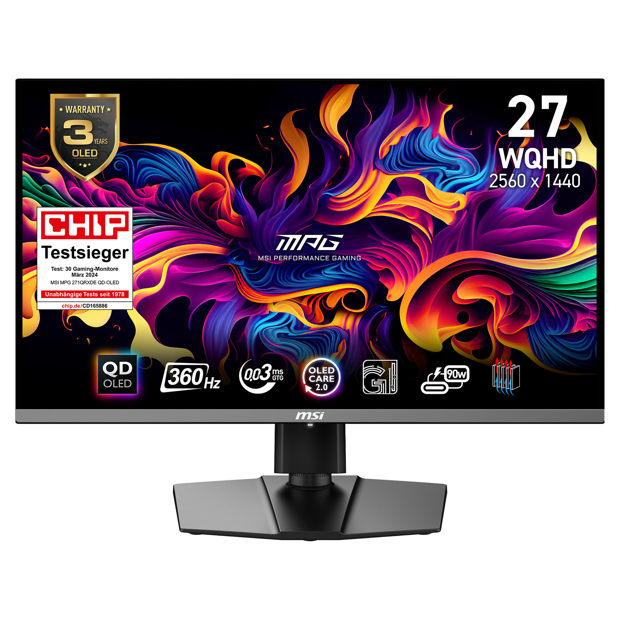 Monitor MSI MPG 271QRXDE QD-OLED (27", wqhd, 360hz, crni)