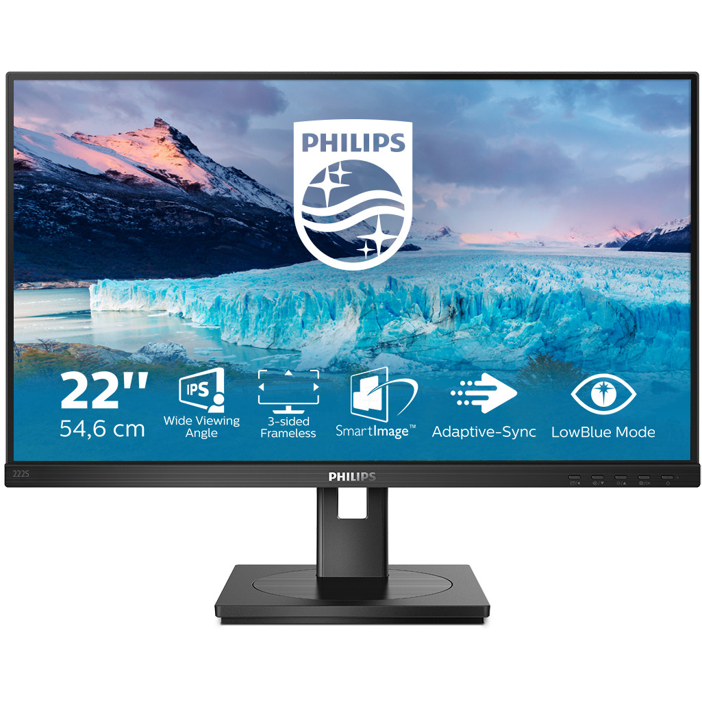 Monitor PHILIPS S Line 222S1AE/00 54.6 cm (21.5") 1920 x 1080 pixels Full HD LCD crna boja-0