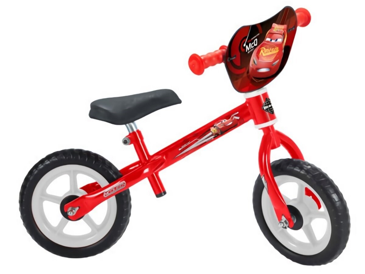 Dječji bicikl bez pedala HUFFY 10" Disney Cars (čelični okvir, pjenaste gume, za djecu 2-4 god.)