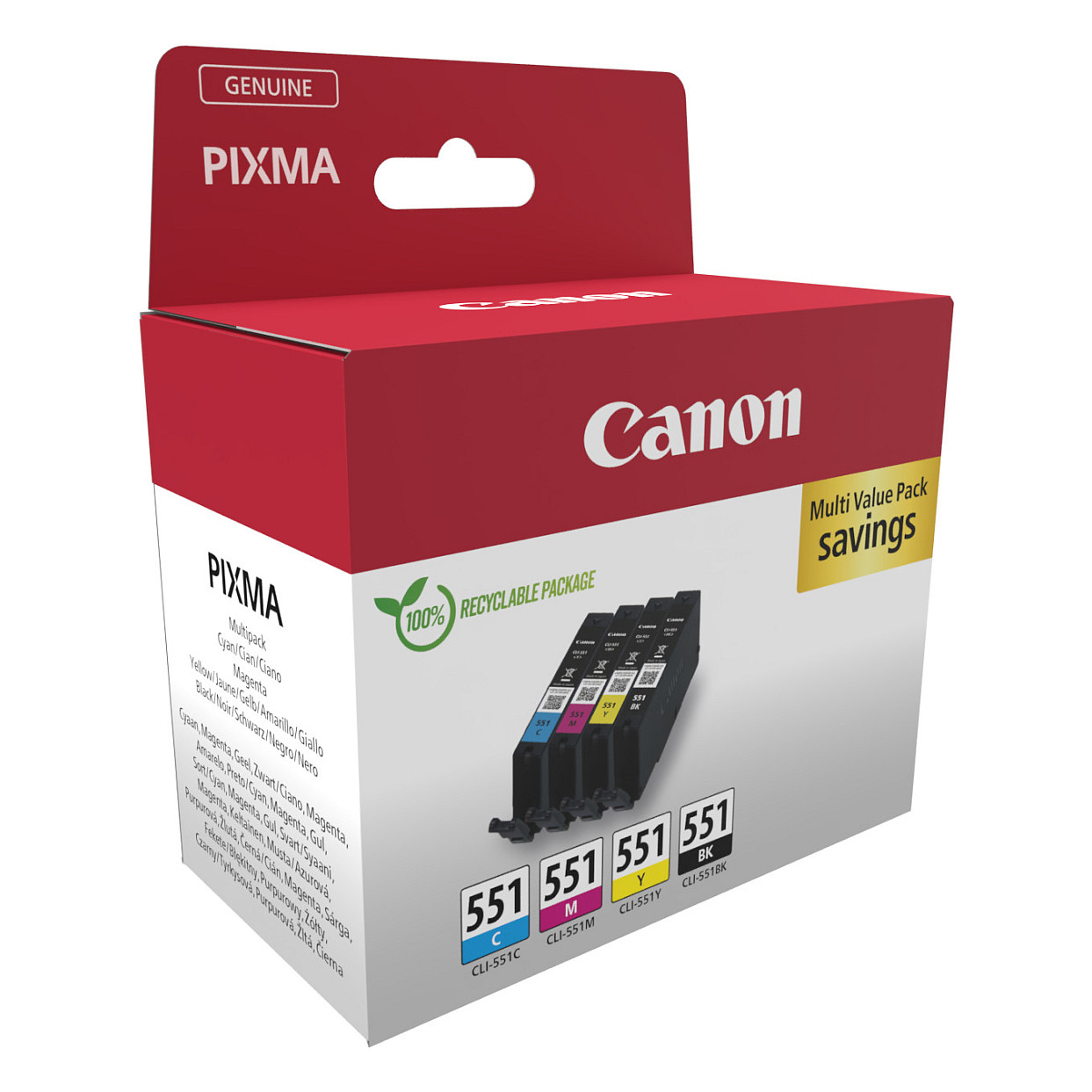 Tinta CANON PGI-550/CLI-551 Multipack (crna, cijan, magenta, žuta), original-1
