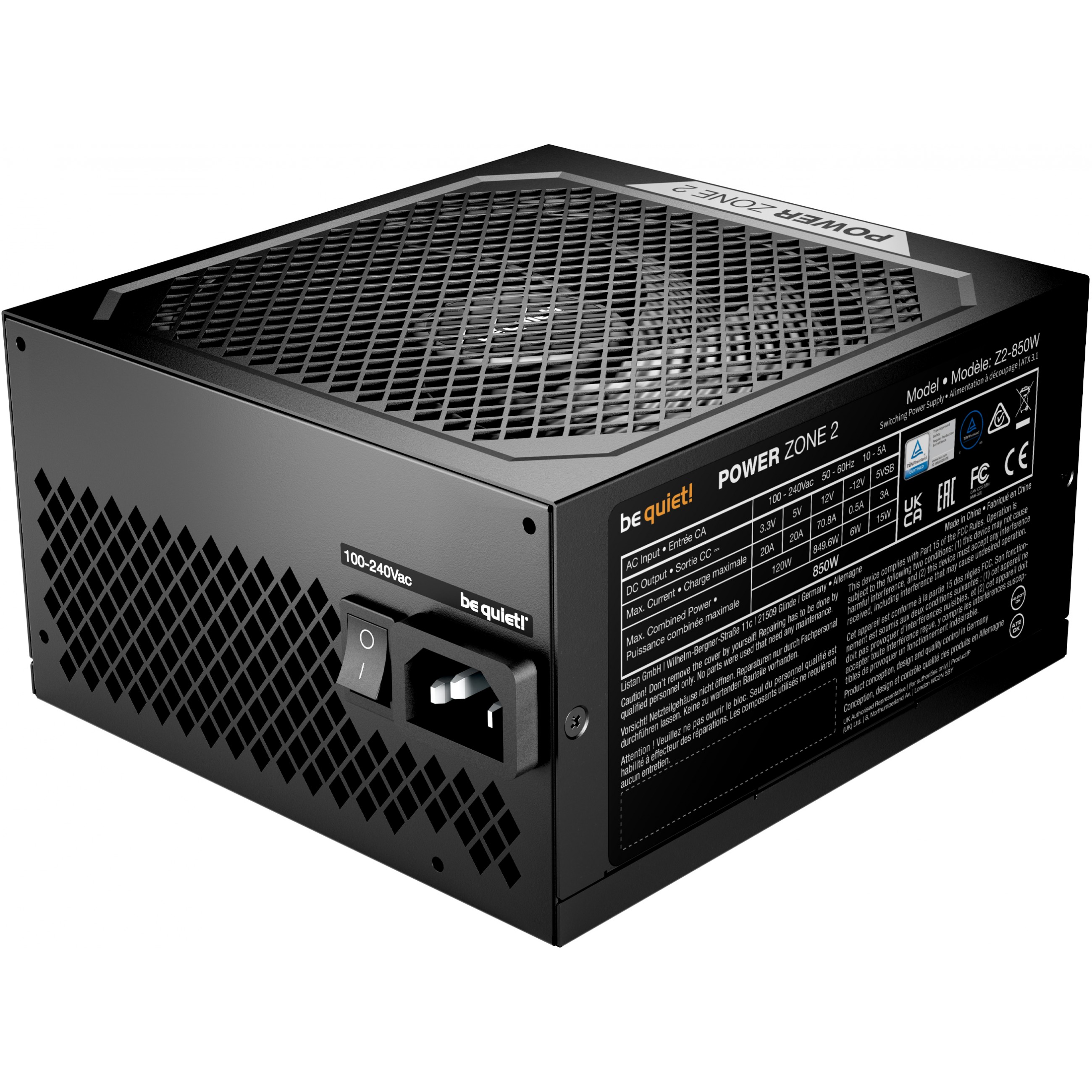 Napajanje BE QUIET! POWER ZONE 2 850W (20+4 pin ATX, ATX, Crna)-2