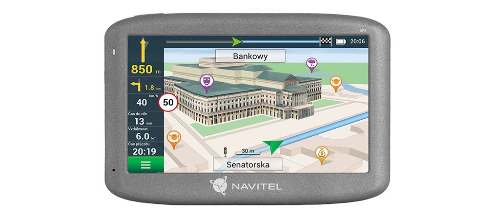 GPS auto navigacija NAVITEL E505 Magnetic (5" zaslon, karte 47 zemalja, magnetski nosač)-0