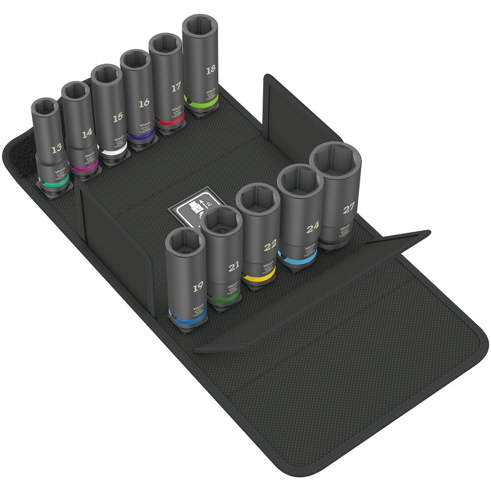 Impact socket set WERA 05004841001 (crna boja, 11 glava, 1/2" pogon, metrički)-0