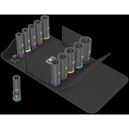 Impact socket set WERA 05004841001 (crna boja, 11 glava, 1/2" pogon, metrički)-1