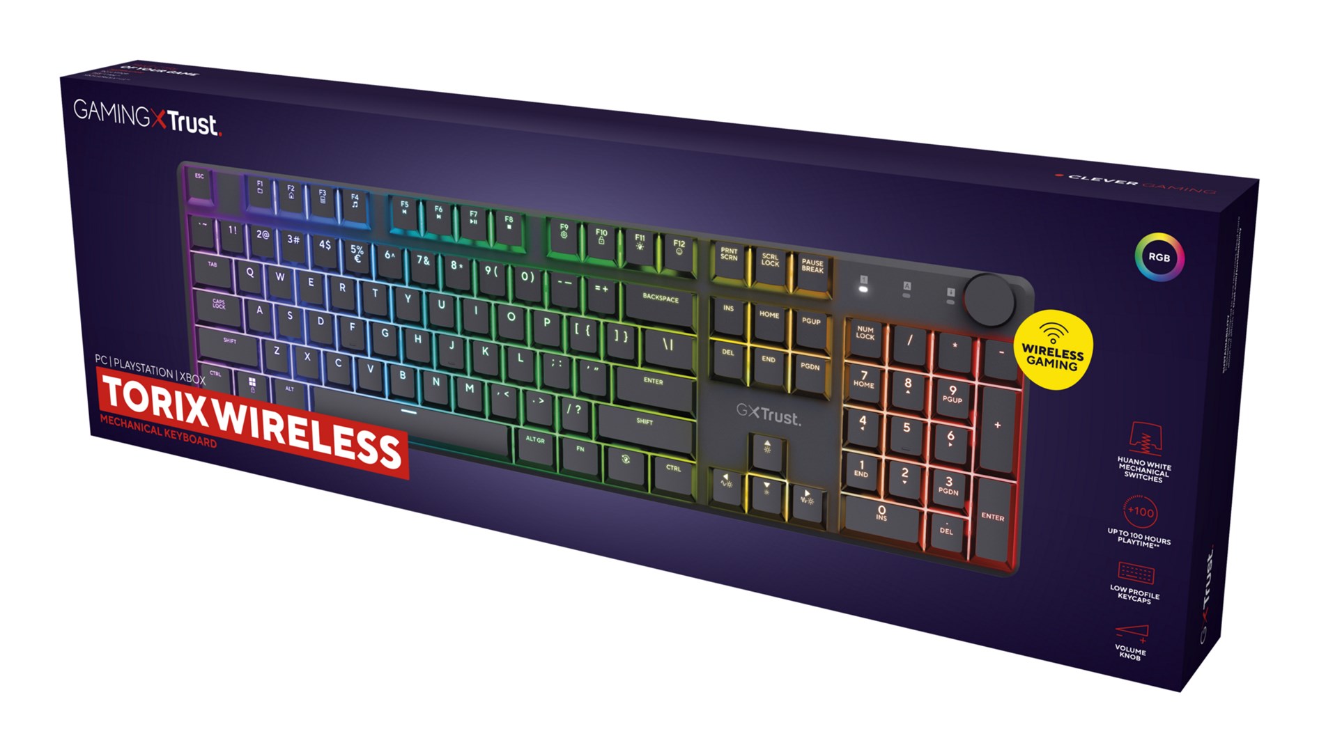 Tipkovnica TRUST GXT 868 TORIX bežična, gaming, US-5
