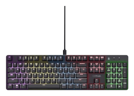 Tipkovnica TRUST GXT 871 Zora Gaming USB QWERTY US English crna – internacionalna non HR tipkovnica-3