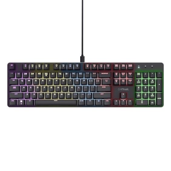 Tipkovnica TRUST GXT 871 Zora Gaming USB QWERTY US English crna – internacionalna non HR tipkovnica-1