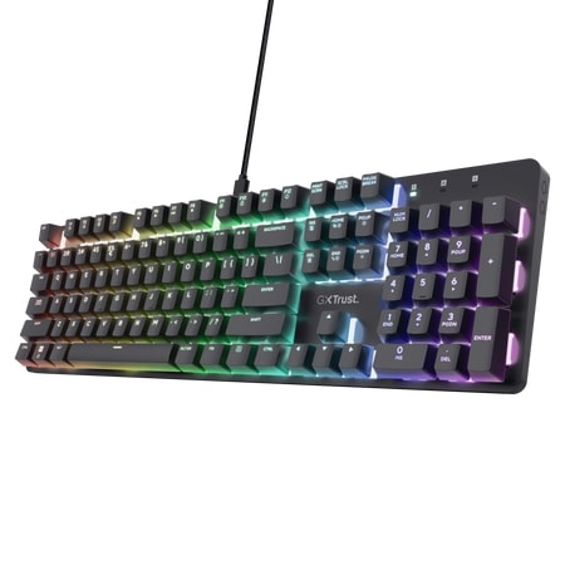 Tipkovnica TRUST GXT 871 Zora Gaming USB QWERTY US English crna – internacionalna non HR tipkovnica-2