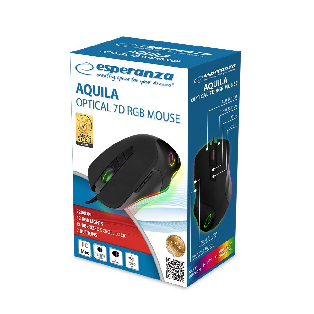 Miš ESPERANZA EM132 (USB, optički, 7200 DPI, desna ruka)-2