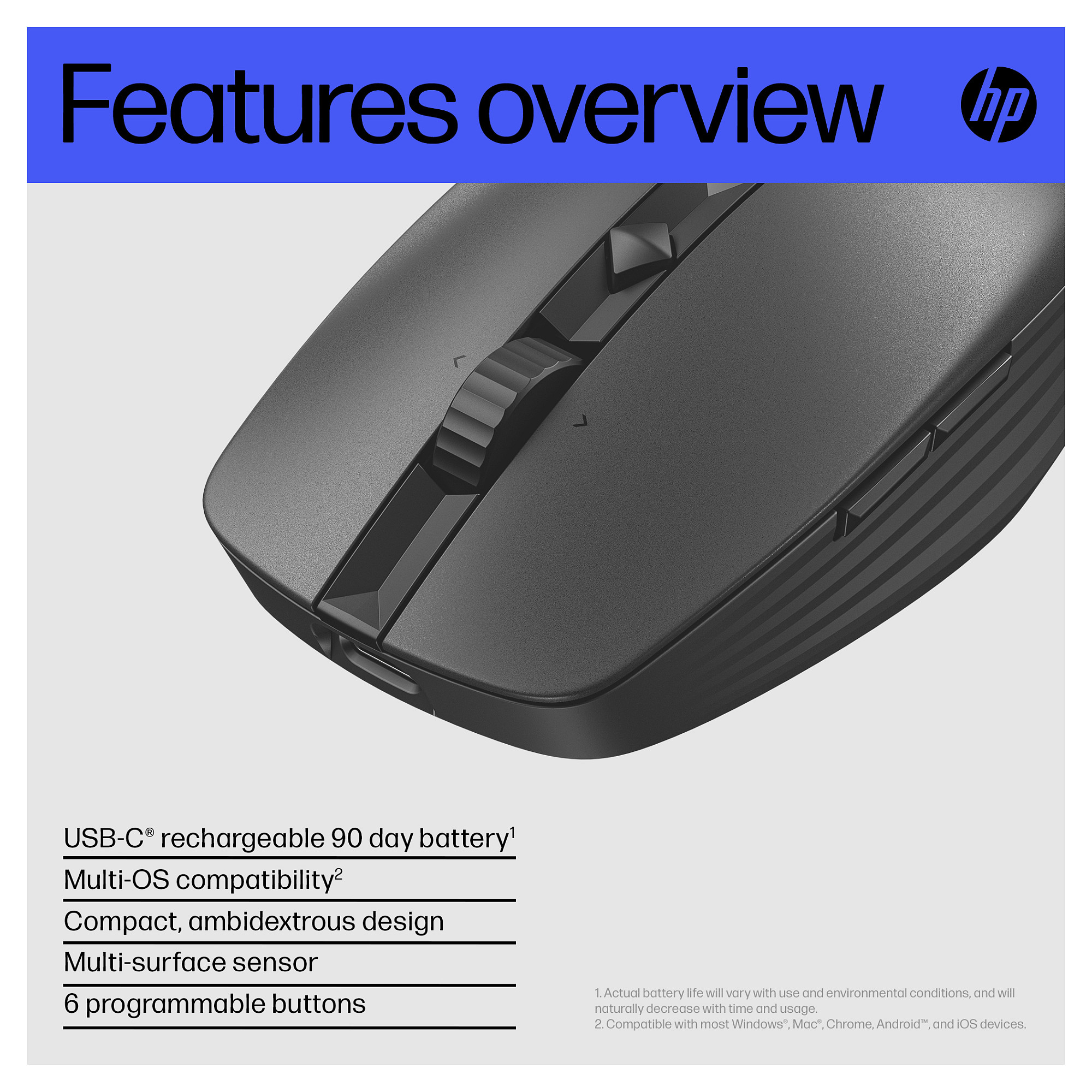 Miš HP 715 Rechargeable Multi-Device Mouse - crna boja-16