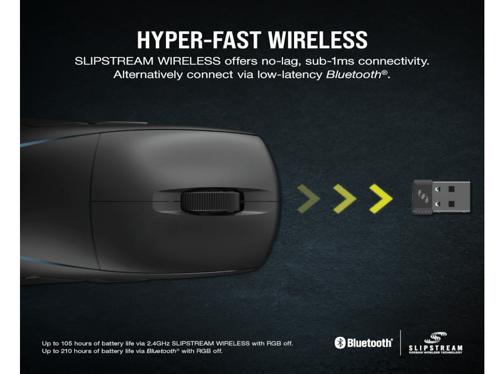 Corsair M75 mouse Gaming Ambidextrous RF Wireless Optical 26000 DPI-8