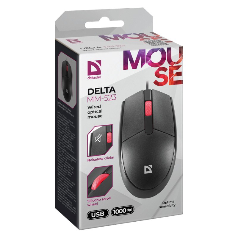 MOUSE DEFENDER DELTA MM-523 crna boja-4