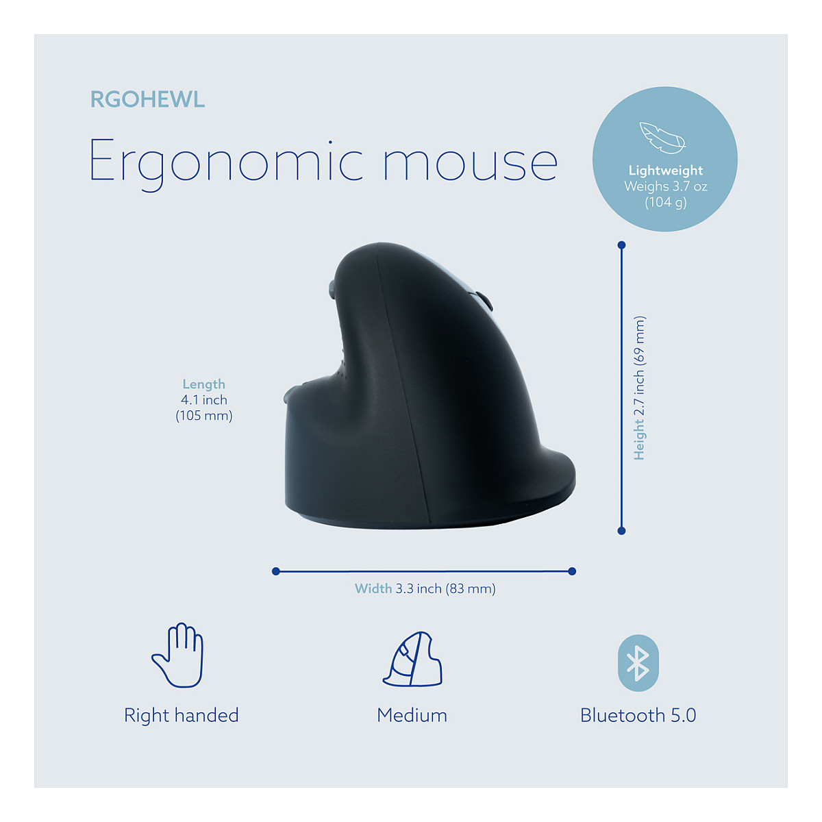 Ergonomski miš R-GO TOOLS R-Go HE Break (veličina M, desnoruki, Bluetooth, crni)-10