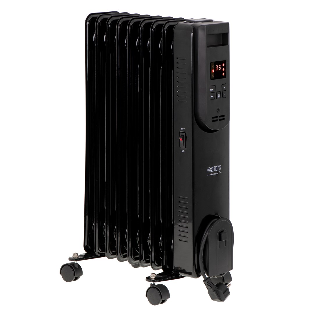 Električni uljni radijator s daljinskim upravljačem CAMRY CR 7810 (9 rebara, 2000 W, crna boja, LED zaslon, 3 razine snage)-4